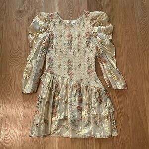 LOVESHACKFANCY flower dress with diamond neckline